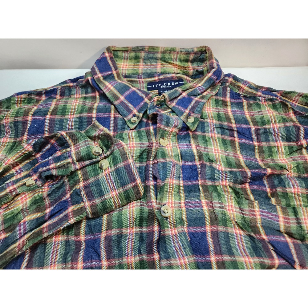 Ivy Crew Classics Mens XL Plaid Long Sleeve Button‎ Down Shirt